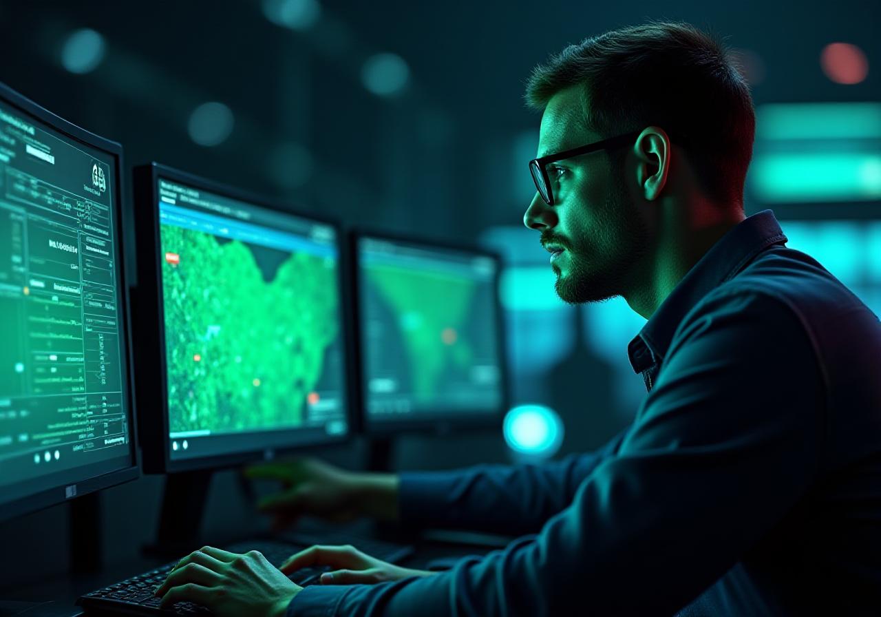 Logistics dispatcher managing freight routes